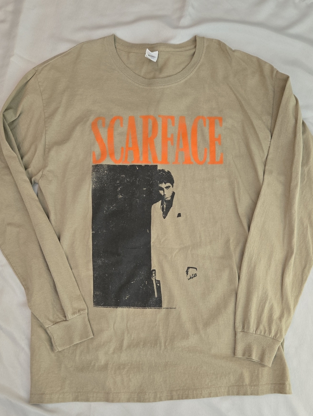 Fruit of the Loom Tan Crewneck Tee with Color Logo